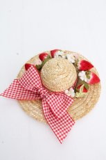 画像1: PINK HOUSE / Straw-berry Hat コサージュ  キナリ S-26-04-26-010-LO-ZA-AS-ZS (1)