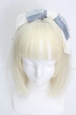 画像3: 中国ロリータ / リボンカチューシャ  サックスｘ白 S-26-04-26-018-LO-AC-HR-ZS (3)