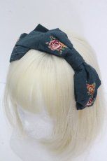 画像1: Innocent World / ローズゴブランプリントカチューシャ  グリーン S-26-04-26-020-IW-AC-HR-ZS (1)