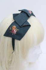 画像3: Innocent World / ローズゴブランプリントカチューシャ  グリーン S-26-04-26-020-IW-AC-HR-ZS (3)