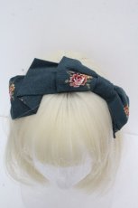 画像4: Innocent World / ローズゴブランプリントカチューシャ  グリーン S-26-04-26-020-IW-AC-HR-ZS (4)