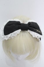 画像2: Angelic Pretty / ロゴ刺繍レースカチューシャ  黒 S-26-04-26-021-AP-AC-HR-ZS (2)