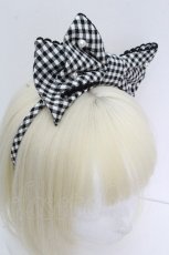 画像3: Angelic Pretty / ギンガムカチューシャ  黒ｘ白 S-26-04-26-023-AP-AC-HR-ZS (3)