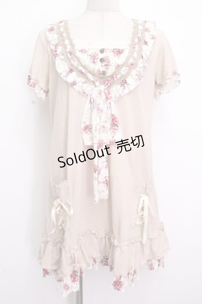 画像1: axes femme / 花柄レースブロッキングチュニ  キナリ S-26-04-26-028-AX-OP-HR-ZS (1)