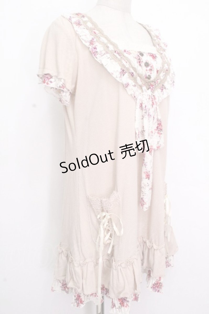 画像3: axes femme / 花柄レースブロッキングチュニ  キナリ S-26-04-26-028-AX-OP-HR-ZS (3)