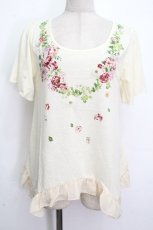 画像1: axes femme / お花プリントデザインＴシャツ  キナリ S-26-04-26-029-AX-TO-HR-ZS (1)