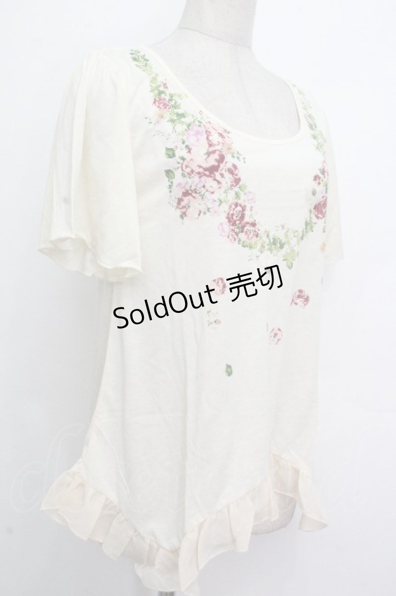 画像3: axes femme / お花プリントデザインＴシャツ  キナリ S-26-04-26-029-AX-TO-HR-ZS (3)