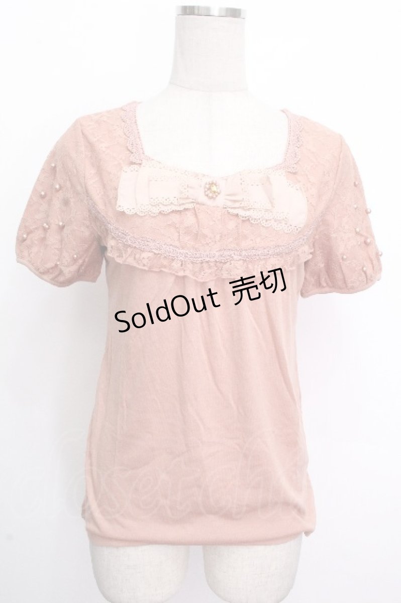 画像1: axes femme / リボンインナープルオーバー  アワピンク S-26-04-26-031-AX-TO-HR-ZS (1)