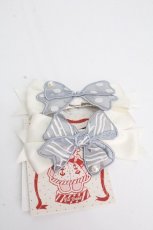 画像1: 中国ロリータ / リボンクリップ  サックスｘ白 S-26-04-26-005-LO-AC-HR-ZS (1)