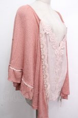 画像3: axes femme / レース重ねドルマンカーディガン  ピンク S-26-04-26-033-AX-TO-HR-ZS (3)