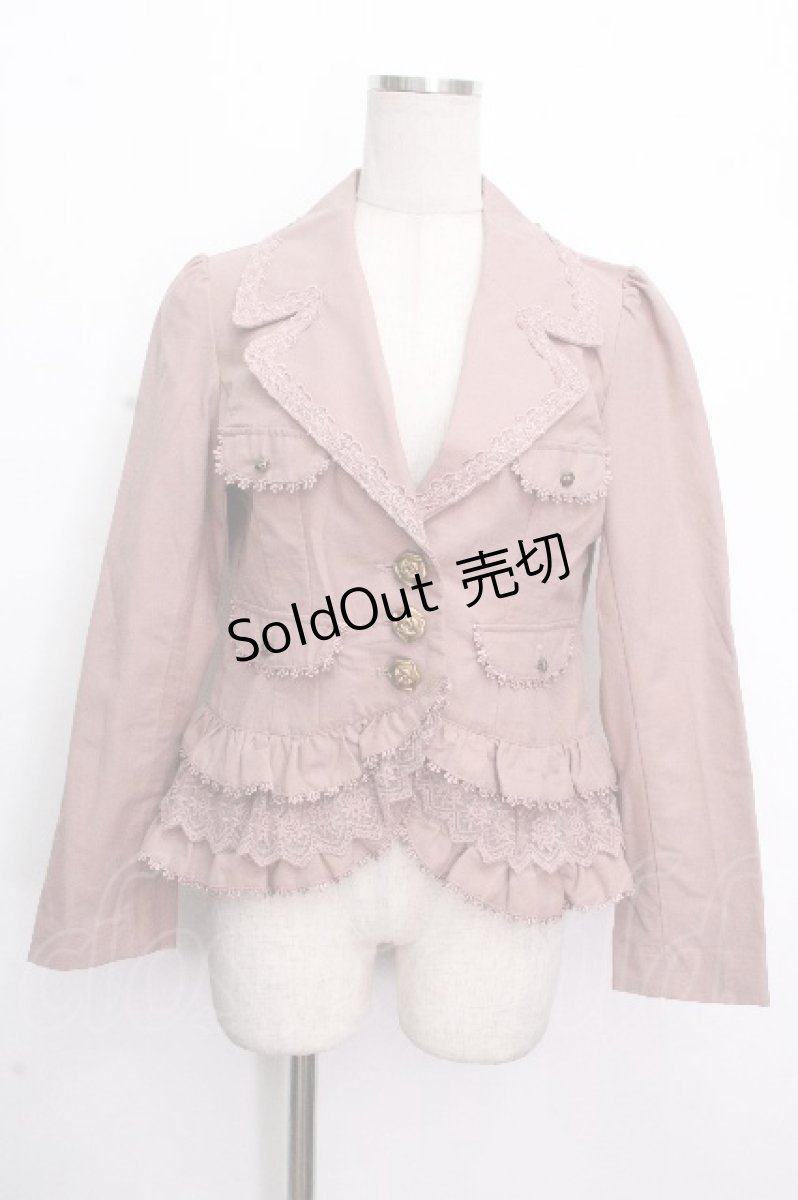 画像1: axes femme / レースMiXワークジャケット  ピンク S-26-04-26-034-AX-TO-HR-ZS (1)