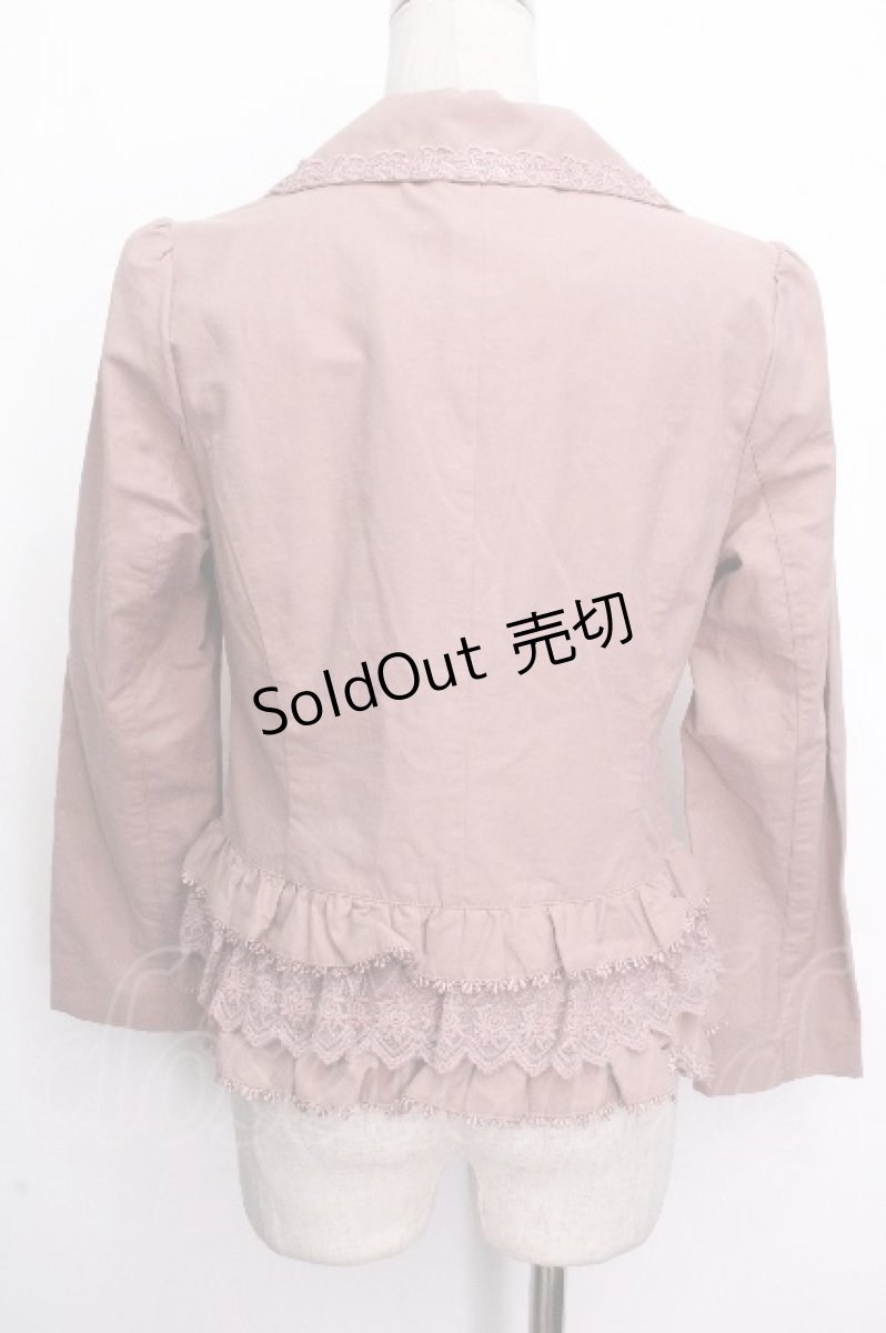 画像2: axes femme / レースMiXワークジャケット  ピンク S-26-04-26-034-AX-TO-HR-ZS (2)