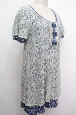 画像3: axes femme / ドットｘレースワンピース  ブルー S-26-04-26-036-AX-TO-HR-ZS (3)