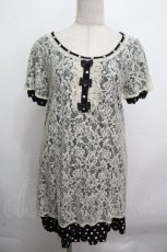 画像1: axes femme / ドットｘレースワンピース  黒 S-26-04-27-032-AX-TO-HR-ZS (1)