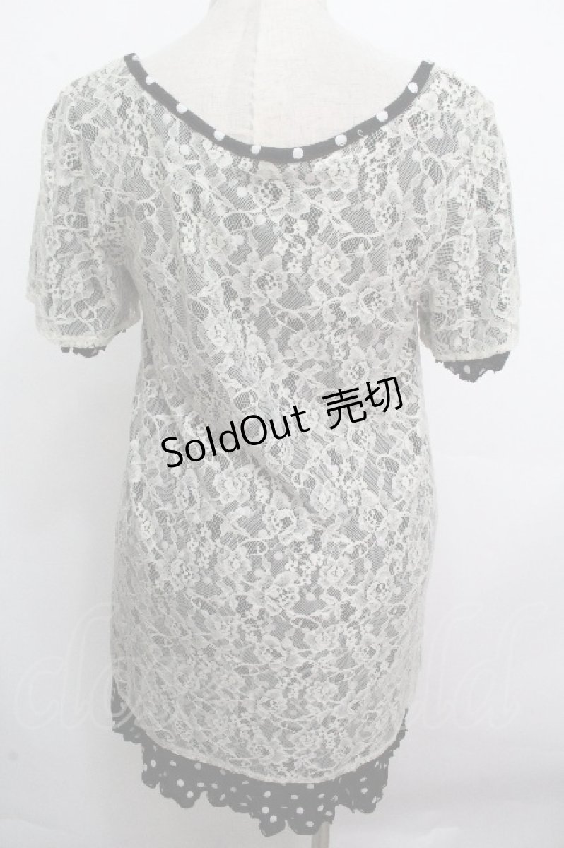 画像2: axes femme / ドットｘレースワンピース  黒 S-26-04-27-032-AX-TO-HR-ZS (2)