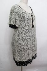 画像3: axes femme / ドットｘレースワンピース  黒 S-26-04-27-032-AX-TO-HR-ZS (3)