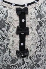 画像4: axes femme / ドットｘレースワンピース  黒 S-26-04-27-032-AX-TO-HR-ZS (4)