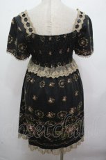 画像2: axes femme / カットソー花リース柄チュニ  黒 S-26-04-27-033-AX-OP-HR-ZS (2)