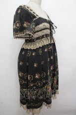 画像3: axes femme / カットソー花リース柄チュニ  黒 S-26-04-27-033-AX-OP-HR-ZS (3)