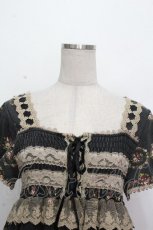 画像4: axes femme / カットソー花リース柄チュニ  黒 S-26-04-27-033-AX-OP-HR-ZS (4)