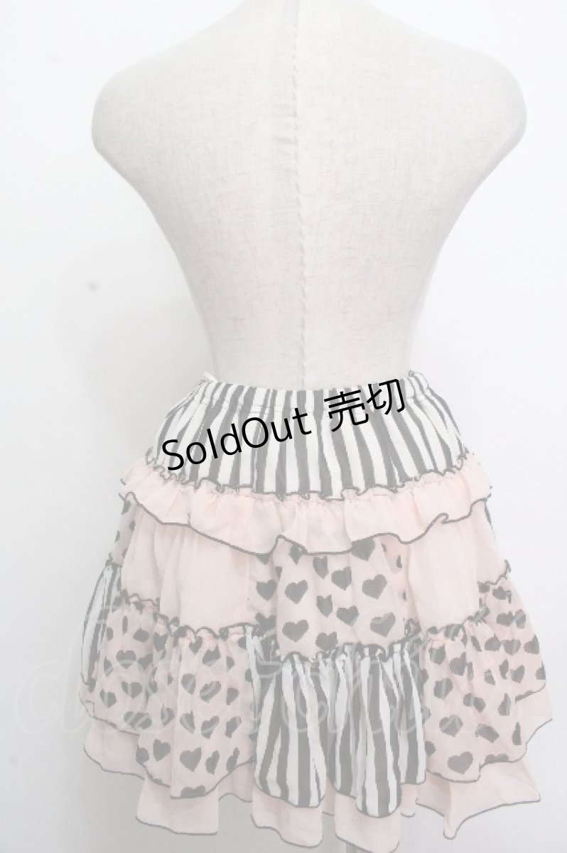 画像2: ALGONQUINS / ストライプｘハートシフォンスカート   S-26-04-27-038-AL-SK-HR-ZS (2)