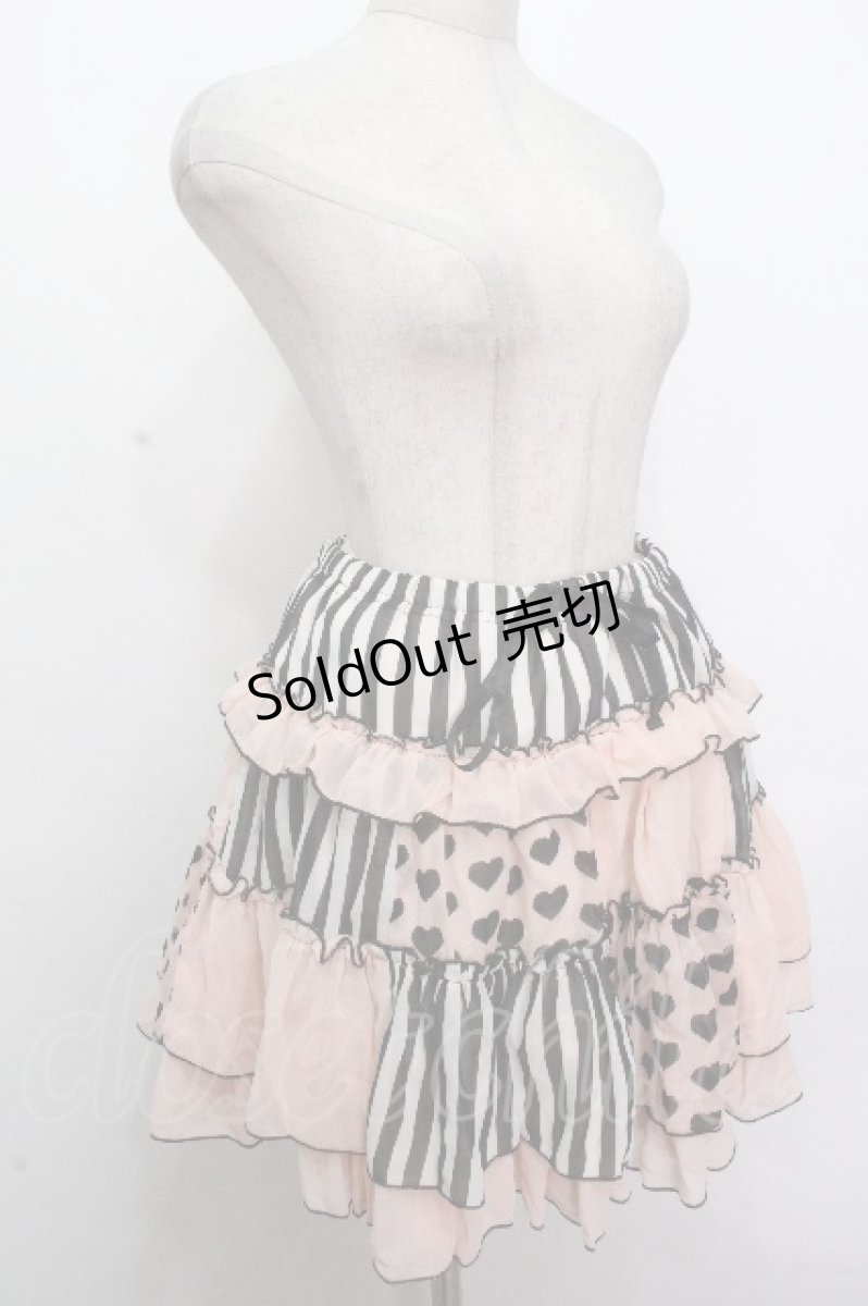 画像3: ALGONQUINS / ストライプｘハートシフォンスカート   S-26-04-27-038-AL-SK-HR-ZS (3)