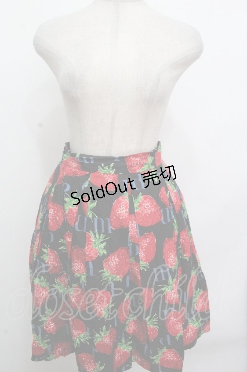 画像1: Jane Marple / Strawberry Meets Logoスカート  黒 S-26-04-27-039-JM-SK-AS-ZS (1)