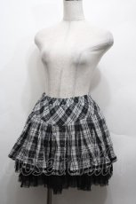 画像4: PUTUMAYO / チェック裾チュールスカート  グレー S-26-04-27-041-PT-PA-HR-ZS (4)