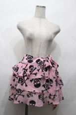 画像1: SUPER LOVERS / スカルシフォンスカート  黒ｘピンク S-26-04-27-043-PU-SK-HR-ZS (1)