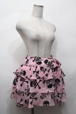 画像3: SUPER LOVERS / スカルシフォンスカート  黒ｘピンク S-26-04-27-043-PU-SK-HR-ZS (3)