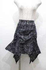 画像1: ALGONQUINS / プリントイレヘムデニムスカート  黒 S-26-04-27-044-AL-SK-HR-ZS (1)