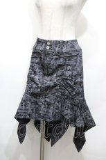 画像3: ALGONQUINS / プリントイレヘムデニムスカート  黒 S-26-04-27-044-AL-SK-HR-ZS (3)