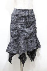 画像4: ALGONQUINS / プリントイレヘムデニムスカート  黒 S-26-04-27-044-AL-SK-HR-ZS (4)