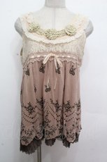 画像1: axes femme / レース切り替えアウタータンク  アワピンク S-26-04-27-005-AX-TO-HR-ZS (1)