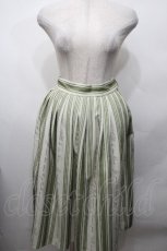 画像1: an another angelus / レターロゴストライプタックスカート  グリーン S-26-04-27-047-CA-SK-AS-ZS (1)