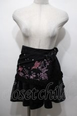 画像1: Sixh / プリントティアードスカート  黒ｘピンク S-26-04-27-048-HN-PA-HR-ZS (1)