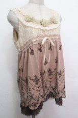 画像3: axes femme / レース切り替えアウタータンク  アワピンク S-26-04-27-005-AX-TO-HR-ZS (3)