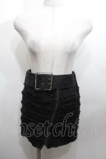 画像1: Hysteric / ダメージ加工デニムスカート  黒 S-26-04-27-051-PU-SK-HR-ZS (1)