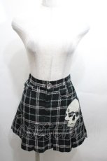 画像1: PEACE NOW / スカルチェックスカート  黒 S-26-04-27-054-PU-SK-HR-ZS (1)