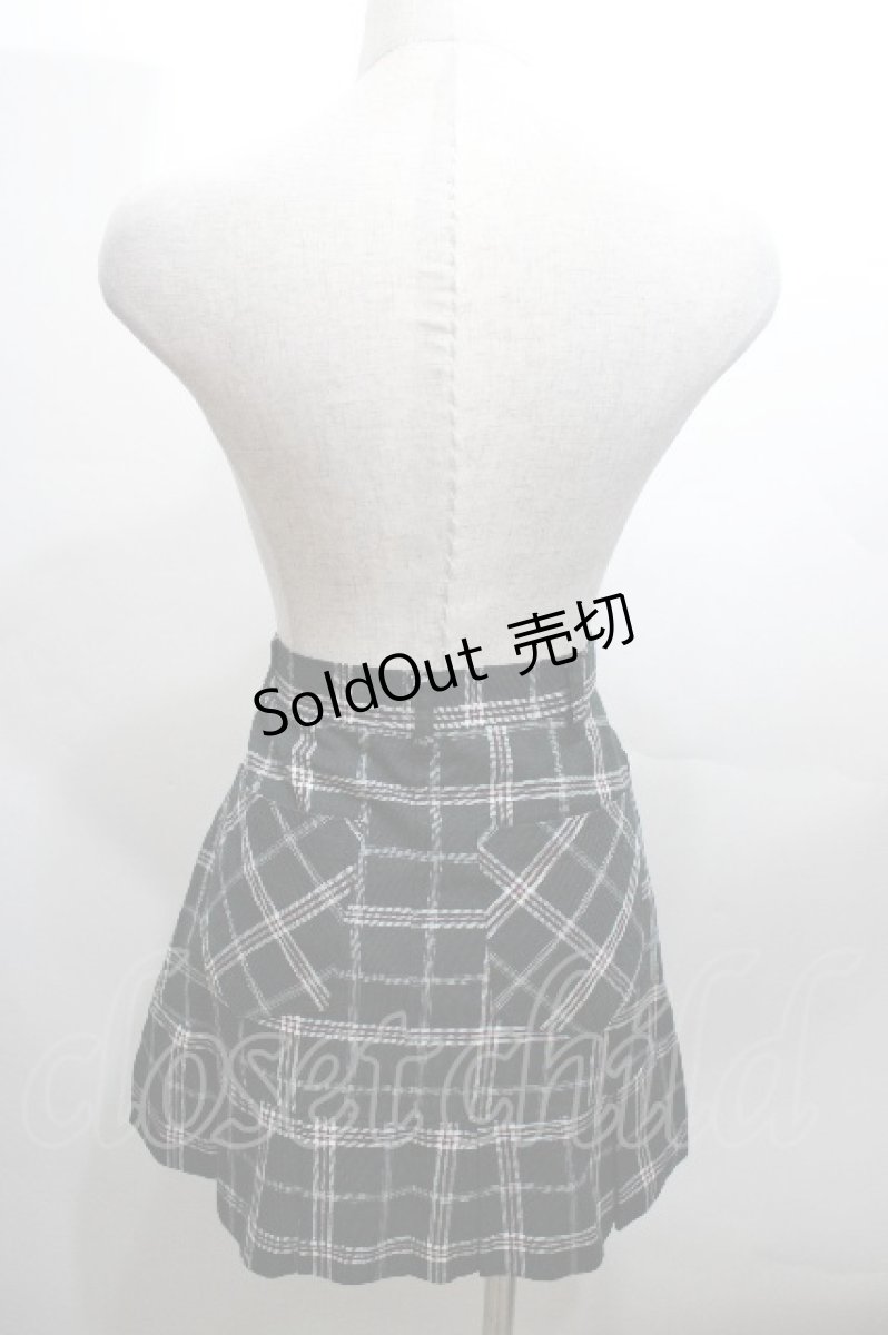 画像2: PEACE NOW / スカルチェックスカート  黒 S-26-04-27-054-PU-SK-HR-ZS (2)