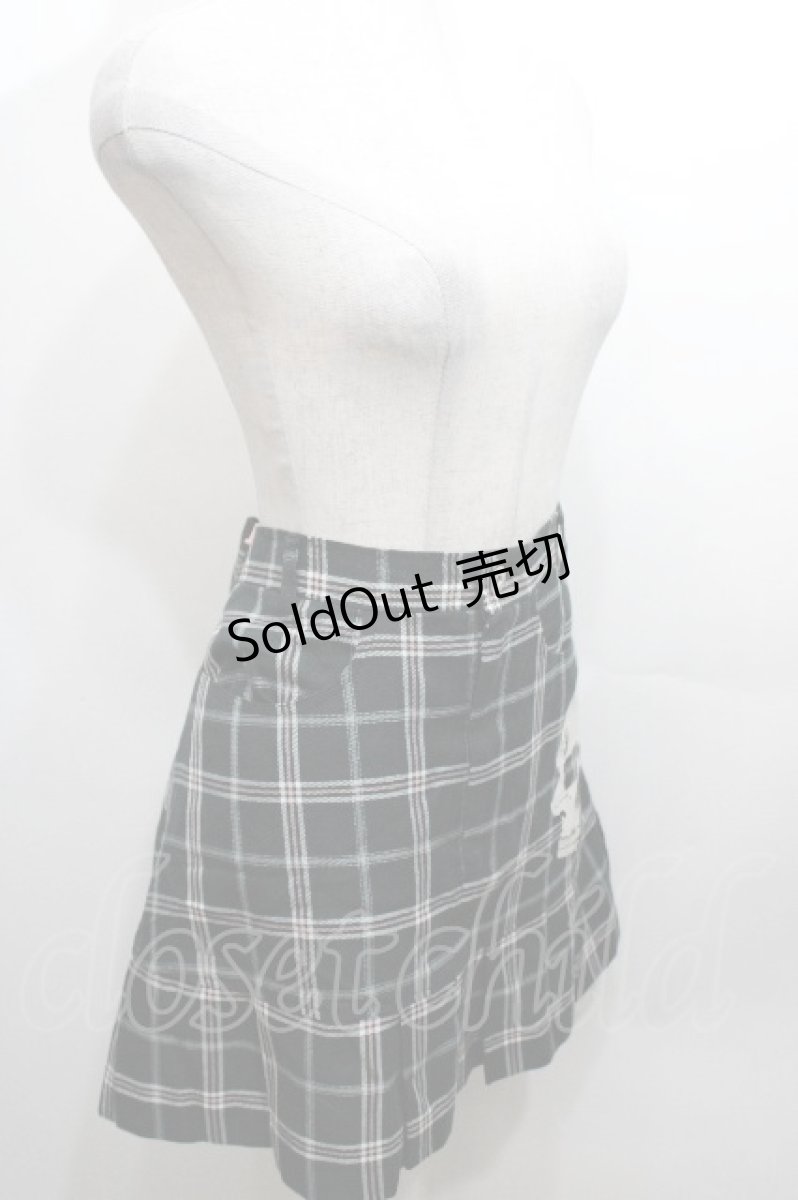 画像3: PEACE NOW / スカルチェックスカート  黒 S-26-04-27-054-PU-SK-HR-ZS (3)