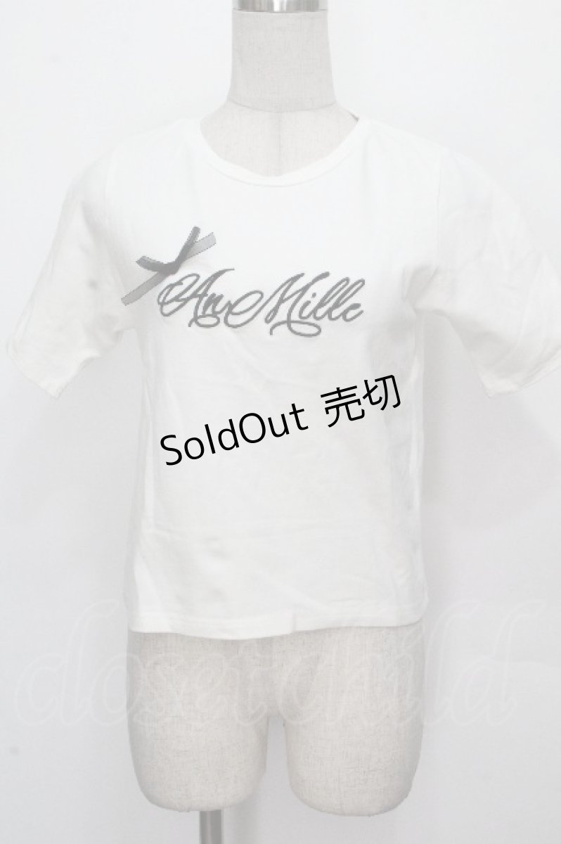 画像1: An MILLE / リボンデコTシャツ  白 S-26-04-27-006-EL-TS-AS-ZS (1)