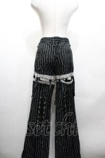 画像2: MAD / レッグカバー付きストライプパンツ  黒ｘ白 S-26-04-27-058-PU-PA-HR-ZS (2)