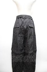 画像2: NieR Clothing / ベルト付きストライプパンツ  黒ｘ白 S-26-04-27-059-PU-PA-HR-ZS (2)