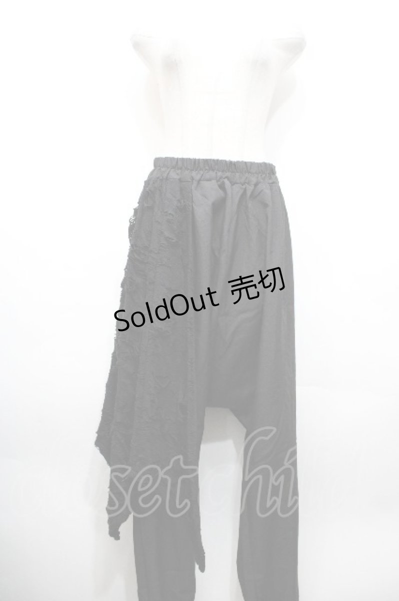 画像1: NieR Clothing / レイヤード風サルエルパンツ  黒 S-26-04-27-060-PU-PA-AS-ZS (1)