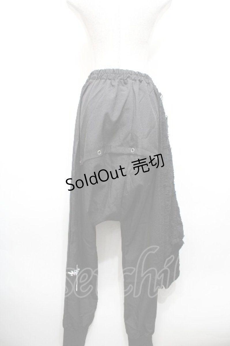 画像2: NieR Clothing / レイヤード風サルエルパンツ  黒 S-26-04-27-060-PU-PA-AS-ZS (2)