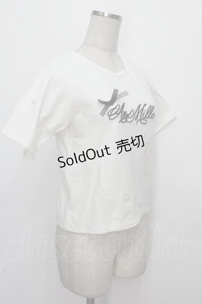 画像3: An MILLE / リボンデコTシャツ  白 S-26-04-27-006-EL-TS-AS-ZS (3)