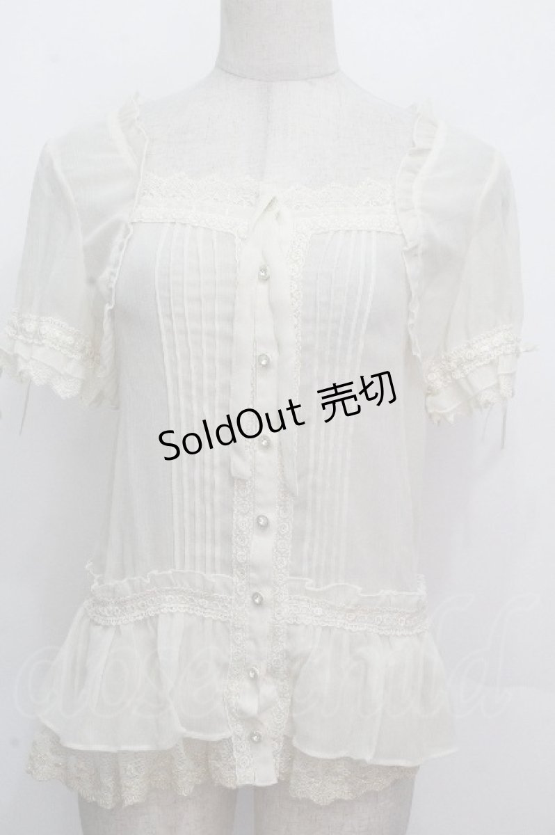 画像1: axes femme / レースシフォンブラウス  アイボリー S-26-04-27-010-AX-TS-HR-ZS (1)