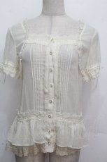 画像1: axes femme / レースシフォンブラウス  アイボリー S-26-04-27-010-AX-TS-HR-ZS (1)