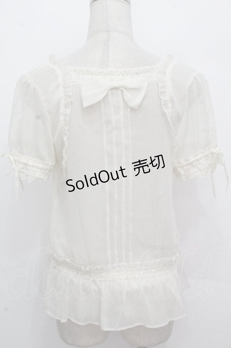 画像2: axes femme / レースシフォンブラウス  アイボリー S-26-04-27-010-AX-TS-HR-ZS (2)